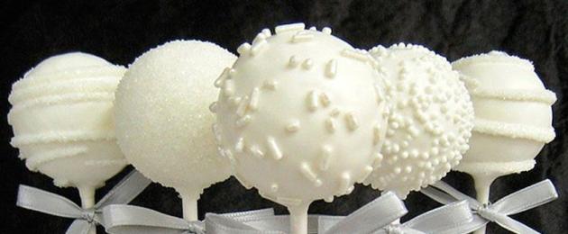 Πώς να φτιάξετε χρωματιστά cake pops.  Cakepops: συνταγές βήμα προς βήμα με φωτογραφίες.  Διάφορες επιλογές γλάσου