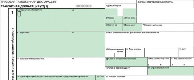 Τύποι τελωνειακών διασαφήσεων στη Ρωσία και η διαδικασία συμπλήρωσής τους.  Έντυπο τελωνειακής δήλωσης επιβατών Runetki Mats LPR