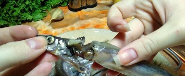 Πώς να καθαρίσετε το capelin από τα οστά πολύ γρήγορα και αποτελεσματικά.  Capelin - συνταγές Χρειάζεται να καθαρίσω το capelin πριν τηγανίσω