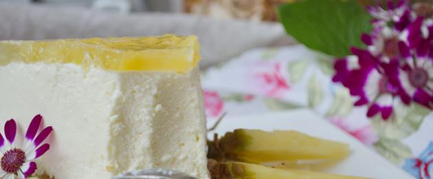 Συνταγή Cheesecake με τυρί κρέμα χωρίς ψήσιμο.  Βήμα-βήμα συνταγές για να φτιάξετε τυροπιτάκια χωρίς ψήσιμο.  Η συνταγή επαληθεύτηκε στο γραμμάριο και στις ακριβείς αναλογίες